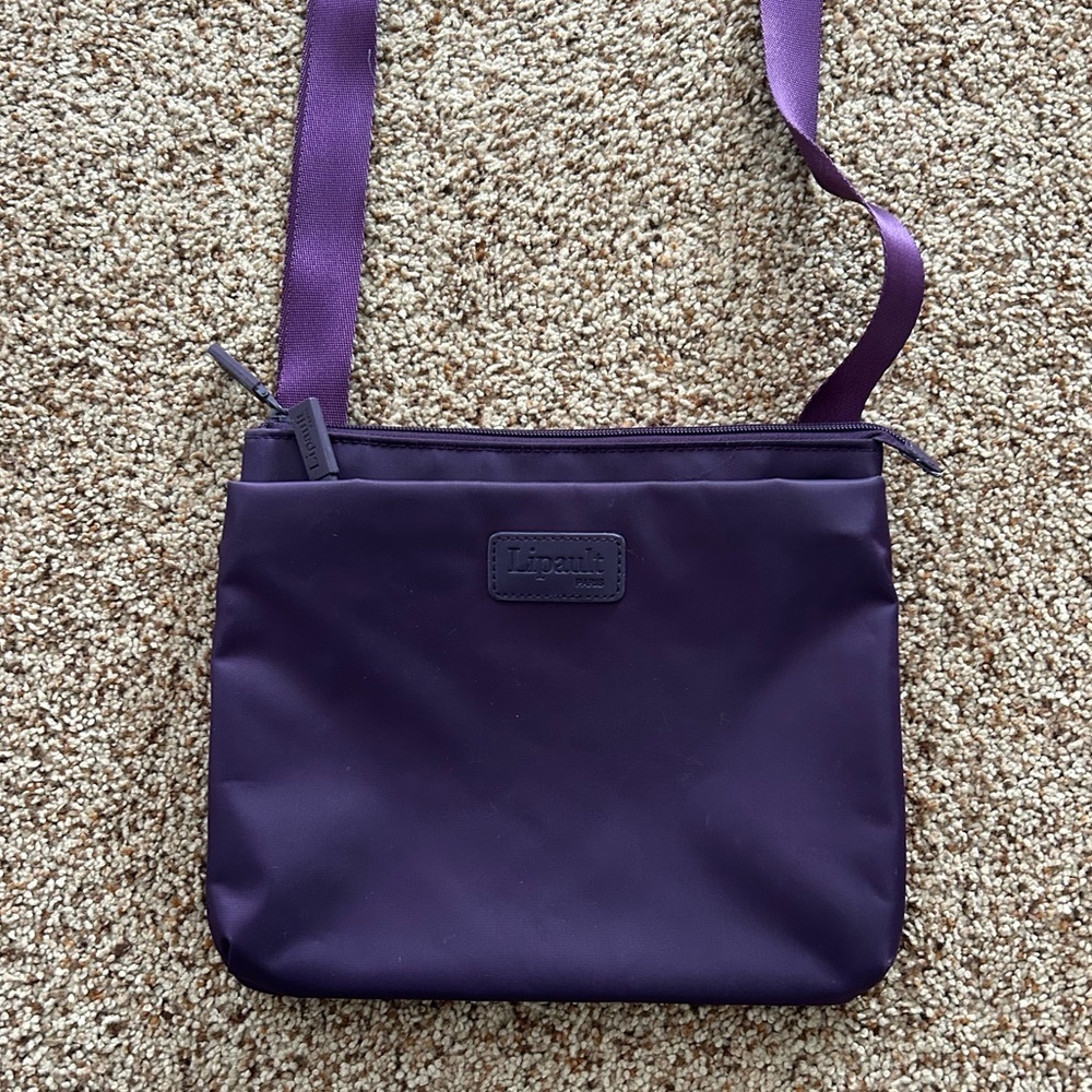 Lipault Purple Nylon Crossbody Adjustable Strap - Picture 5 of 11